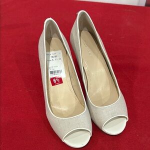 Calvin Klein Cream Peep Toe Heels